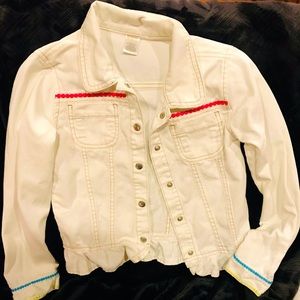 Girls Gymboree white jean jacket